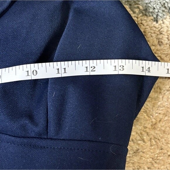 1960s Mod Nautical Jumpsuit Pantsuit Navy Sailor Romper Flare Leg Polyester S - Picture 9 of 10